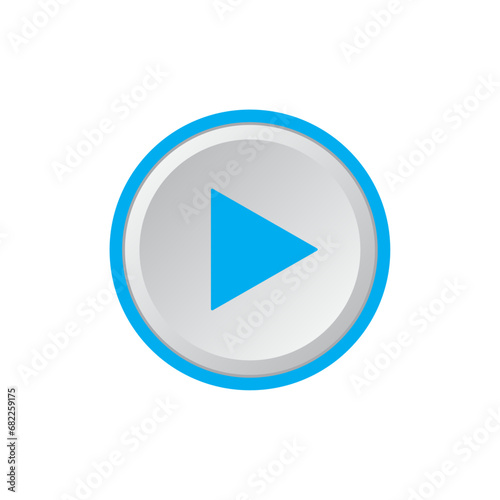Free Download Realistic play button in blue color vector icon - GFXLoad