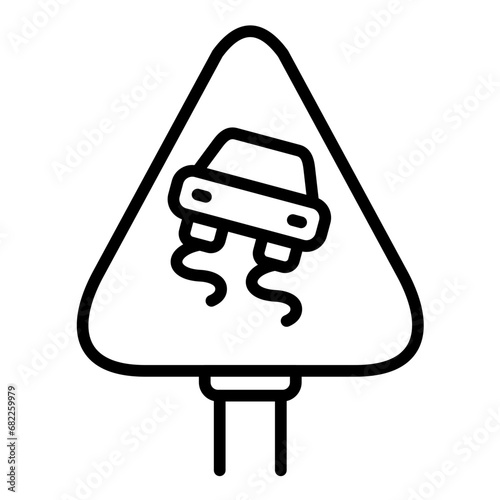 Slippery Road Icon