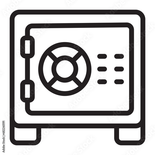 safe box line icon