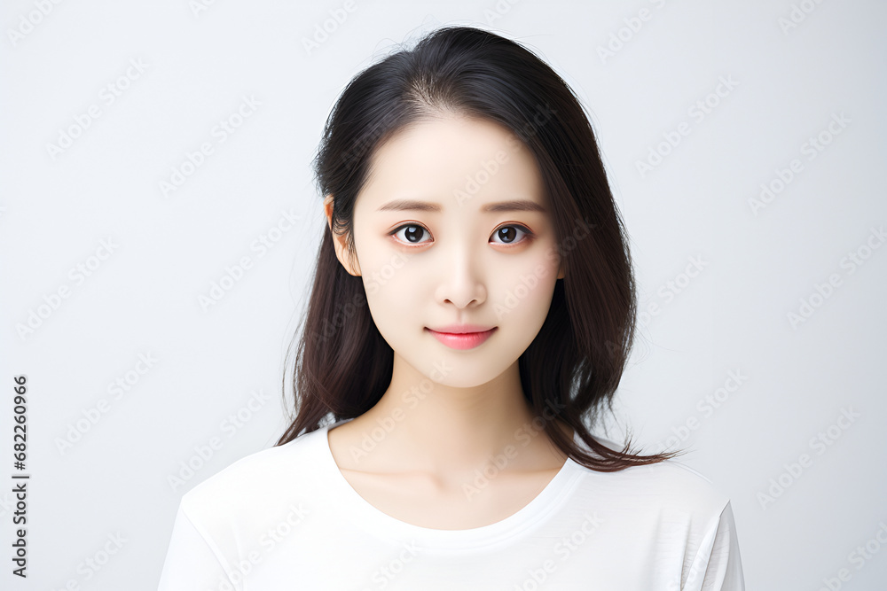 Casual and friendly Asian girl, approachable demeanor, clean and light background Casual and friendly Asian girl, approachable demeanor, clean and light background