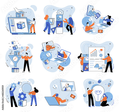 Business team vector illustration. Investment in effective communication tools facilitated seamless collaboration The business team actively engaged with community, fostering strong relationships