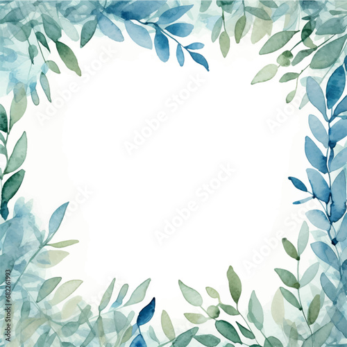 watercolor frame with leaves © Irina