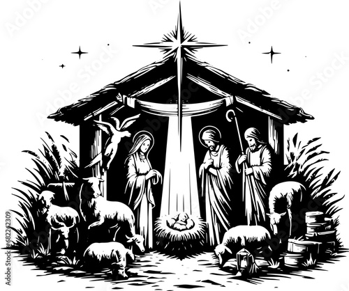 Nativity Scene Illustration