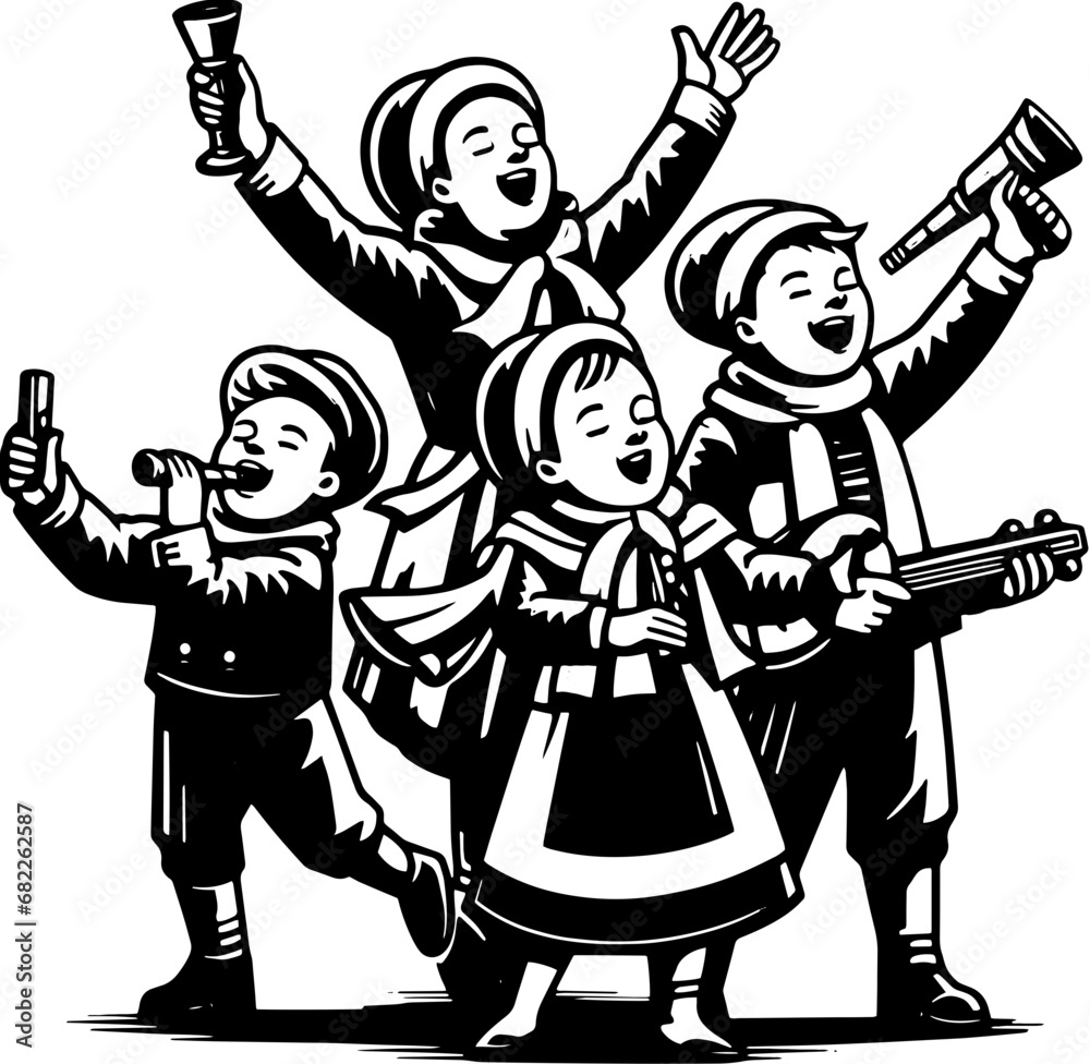 Fototapeta premium Joyful Carolers Illustration 5