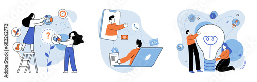 Business team vector illustration. Investment in communication tools enhanced teams ability to collaborate effectively The business team actively engaged with community, strengthening their network