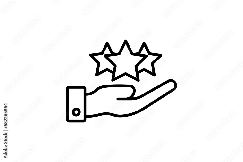 loyalty icon. hand and star. line icon style. simple vector design editable loyalty icon. hand and star. line icon style. simple vector design editable