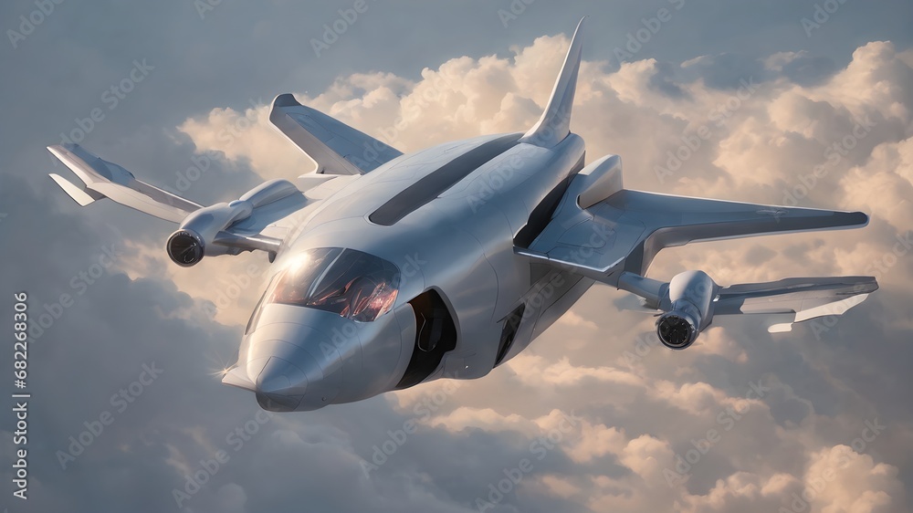 Fototapeta premium Future Aircraft Background Very Cool