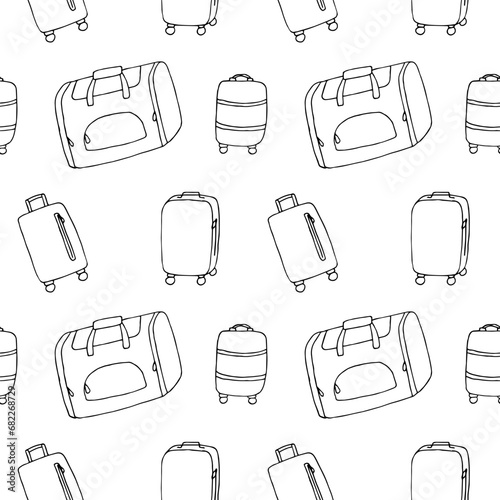 Baggage seamless pattern vector illustration hand drawing