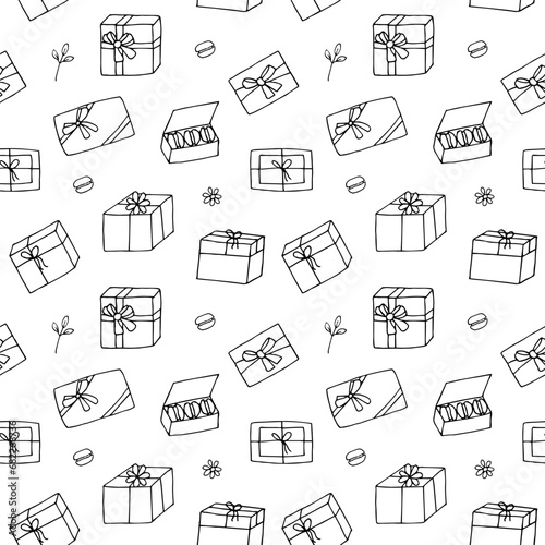 Gifts seamless pattern vector illustration hand drawing