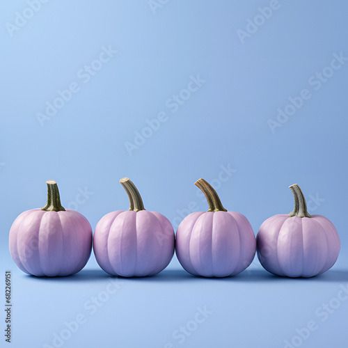 Four purple pumpkin.Minimal creative food concept