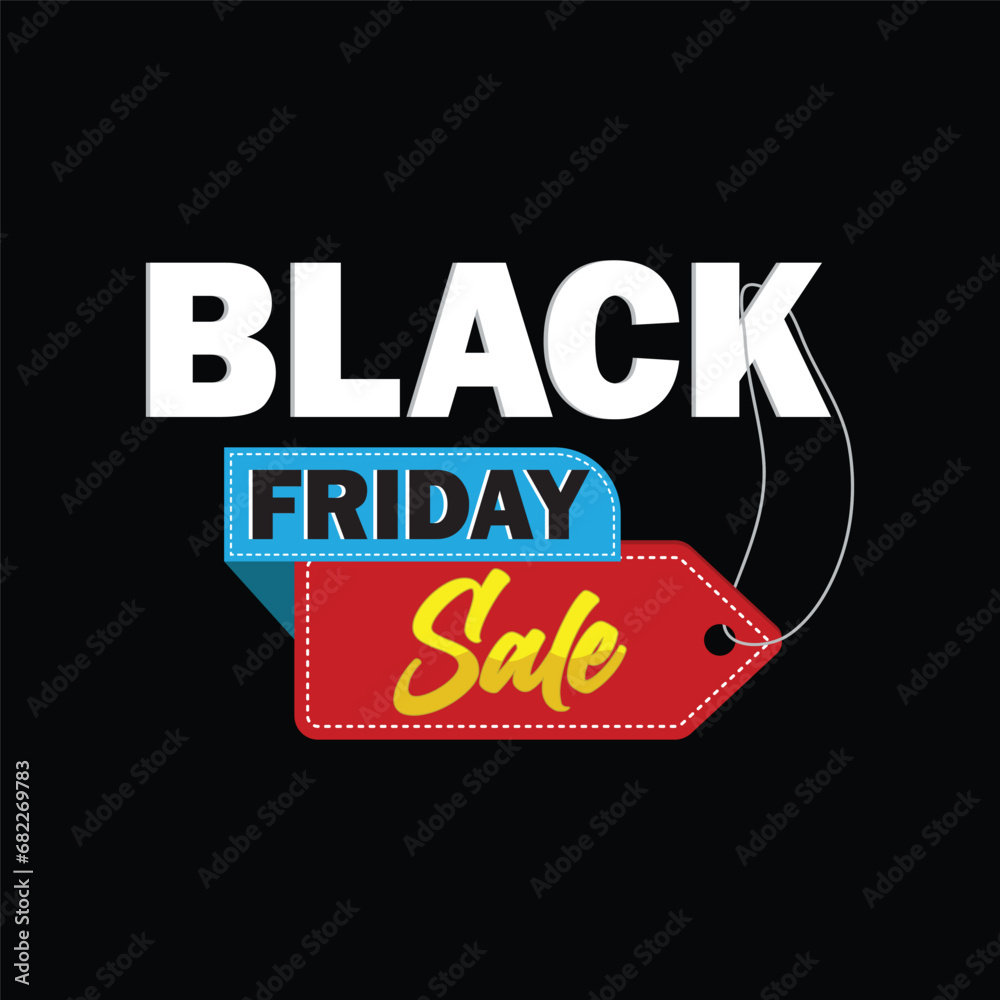 Black Friday sale tag Vector illustration. Black Friday banner.