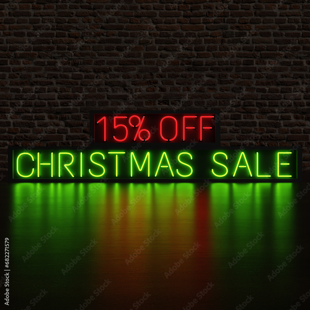 15 Percent Off Christmas Sale With Brick Background