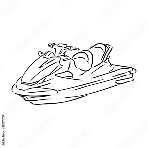 Hand sketch rider on a jet ski aquabike vector