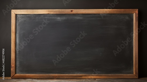 A clean slate chalkboard with no chalk marks on it AI generated illustration
