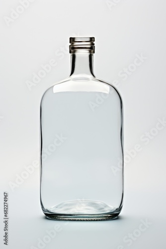 Wallpaper Mural A clear glass bottle with no labeling against a plain background  AI generated illustration Torontodigital.ca