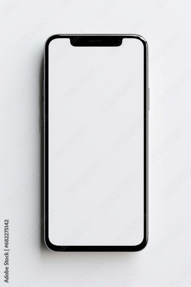 A clear smartphone screen in a minimal surrounding AI generated illustration A clear smartphone screen in a minimal surrounding AI generated illustration