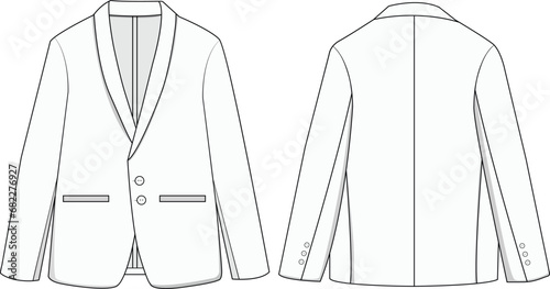  blazer Vector  line art outline breasted blazer collection  for size charts blazer  illustration mockup design photo