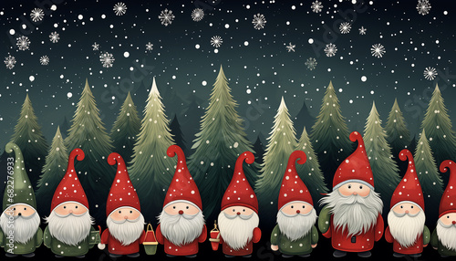 littler santa claus on the snow