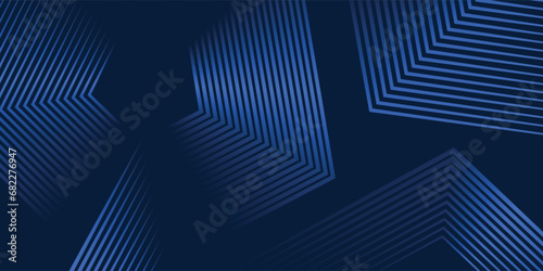 Dark blue background. Modern lines curves abstract presentation background. Luxury paper cut background