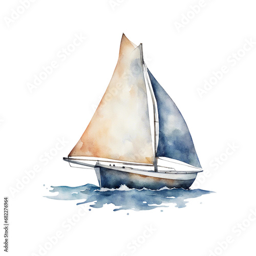watercolour yacht