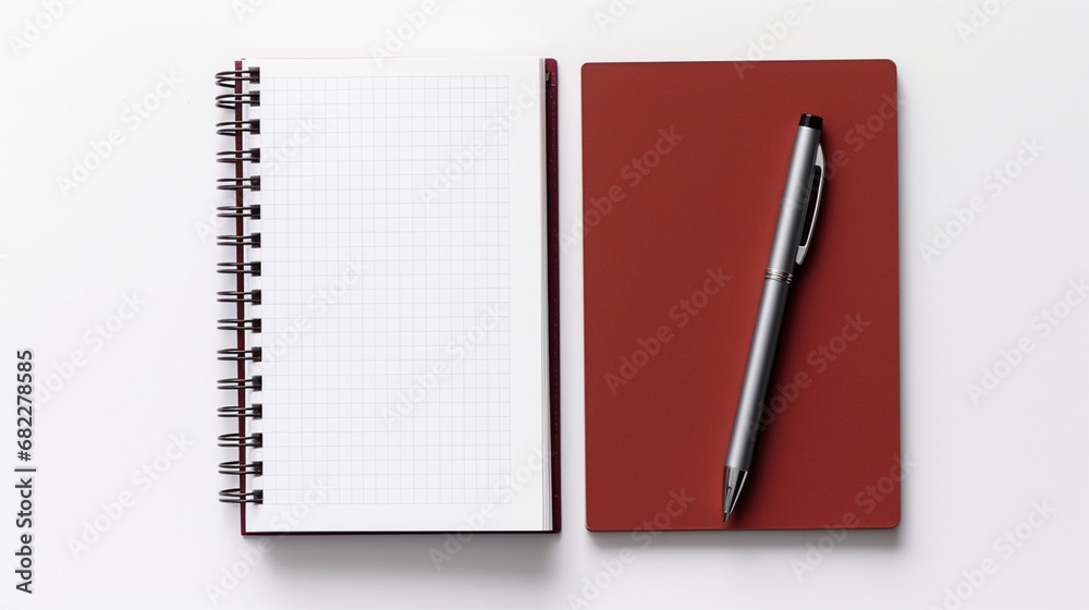 Calculate pen and blank notebook for office on white background isolated created with Generative Ai Calculate pen and blank notebook for office on white background isolated created with Generative Ai