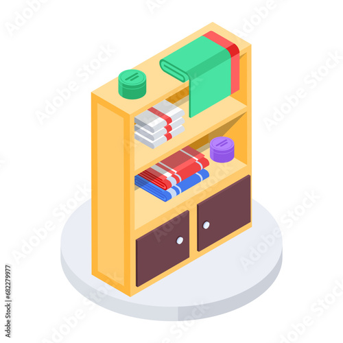Barber Shop Interior Isometric Icon