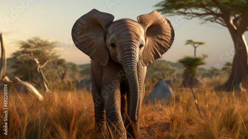 African elephant calf 8K created with Generative Ai © Andrii Yablonskyi