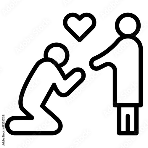 Humility Line Icon
