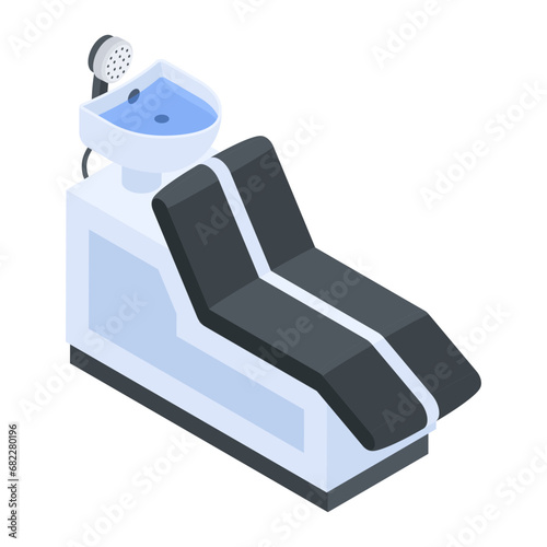 Barber Shop Interior Isometric Icon
