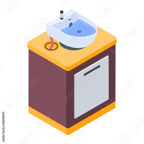 Barber Shop Interior Isometric Icon
