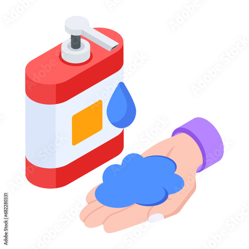 Barber Shop Interior Isometric Icon