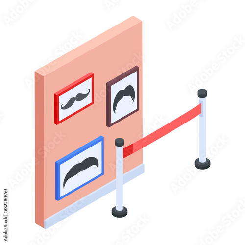 Barber Shop Interior Isometric Icon