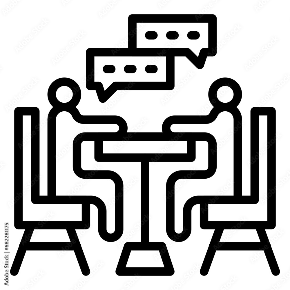 Negotiation Line Icon Negotiation Line Icon