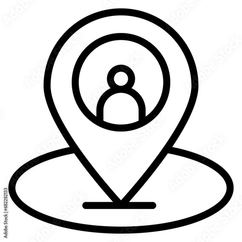 Our Location Line Icon