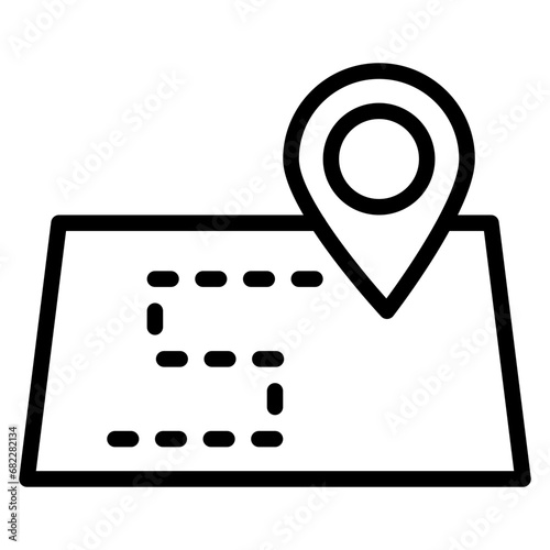 On The Map Line Icon