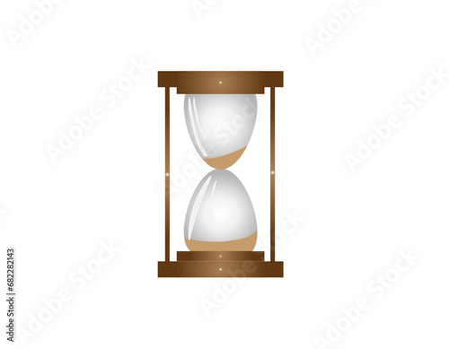 hourglass on a white background with highlights