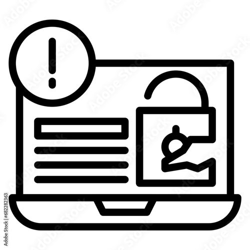 Security Breach Line Icon