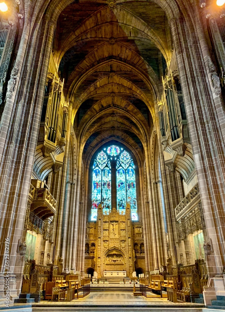 Interior view of Liverpool Cathedral. 