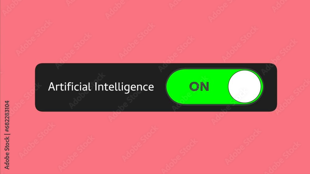Animated switch turning Artificial Intelligence on and off. On off ...