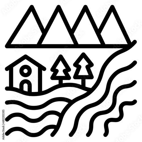 Italian Landscape Line Icon