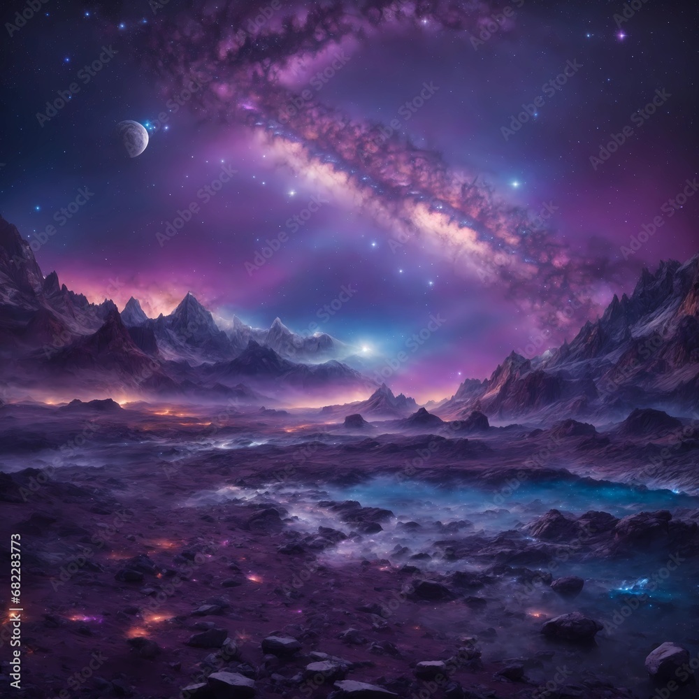 Naklejka premium Celestial Symphony.Galactic Elegance