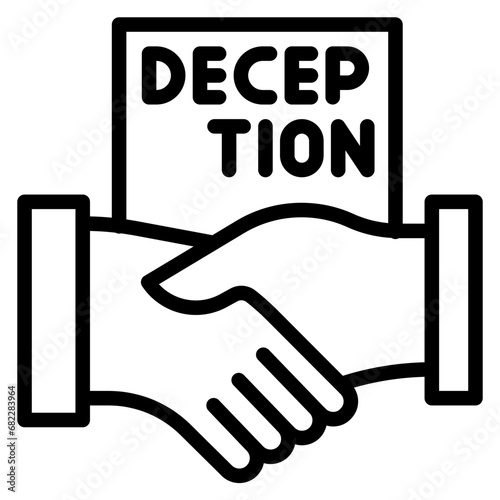 Deceptive Handshake Line Icon