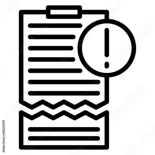 Corrupt Clipboard Line Icon