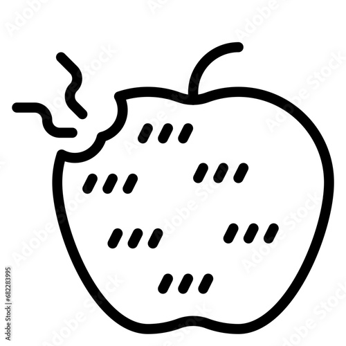 Rotten Apple Line Icon