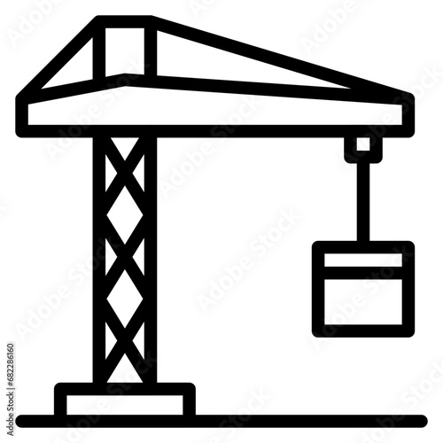Tower Crane Line Icon