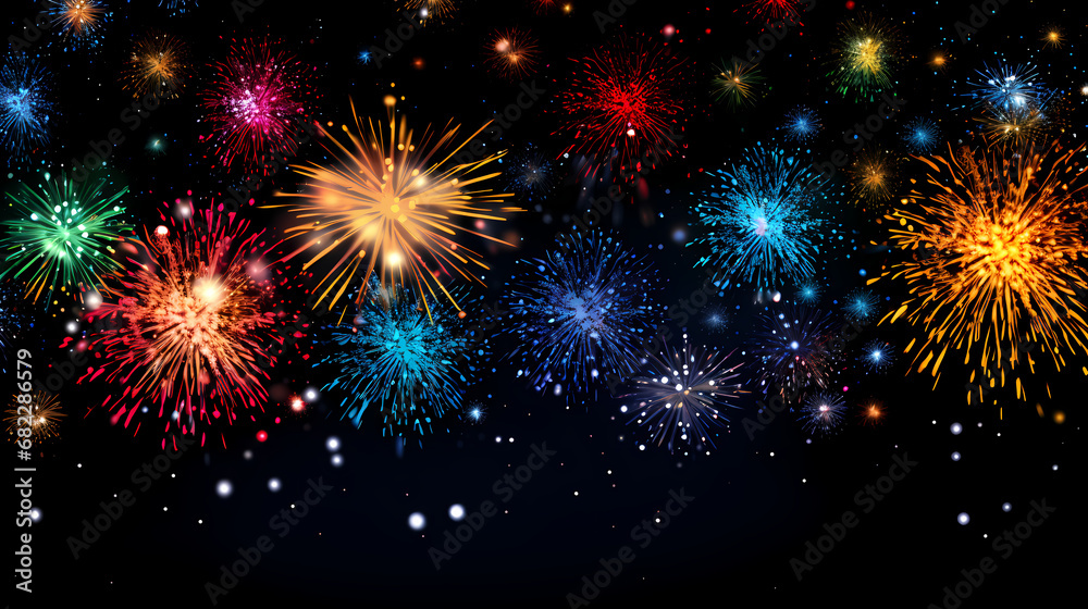 Free vector pyrotechnics and fireworks background with animation on blackRealistic fireworks border illustration
design, background, graphic element, vibrant, artistic, text space, modern, geometric,
