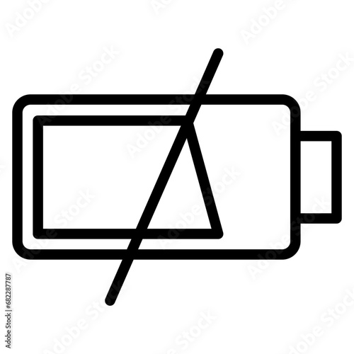 Tableau sur toile No Battery Line Icon
