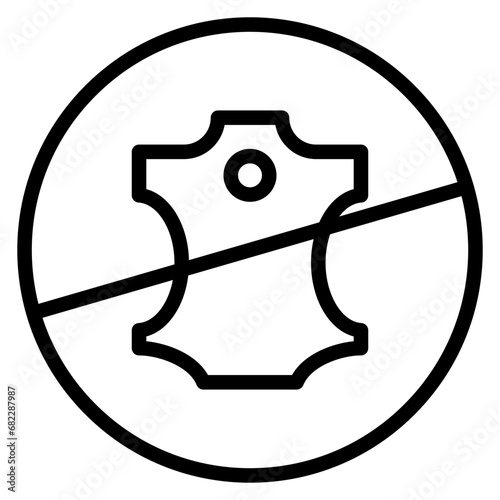 No Leather Line Icon
