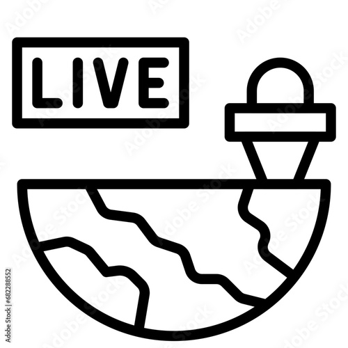 Live Broadcast Line Icon