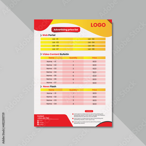 news website based ads Invoice Design Template